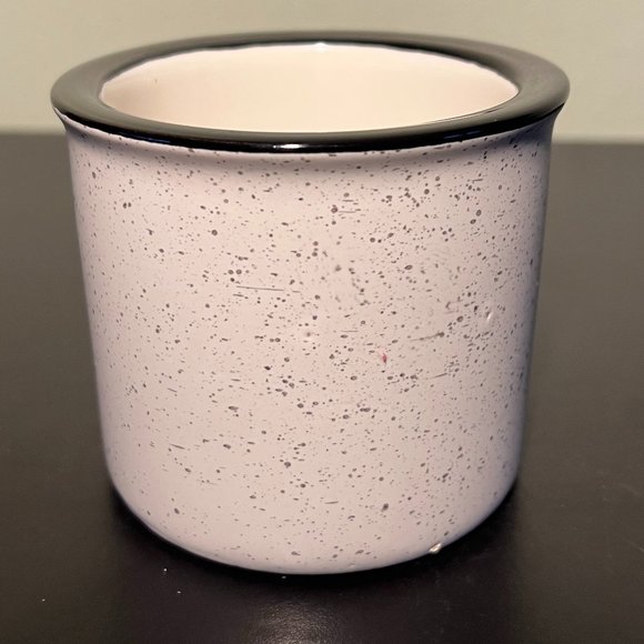 White Stoneware Camping Style Mug  with Black Speckles - Picture 2 of 5